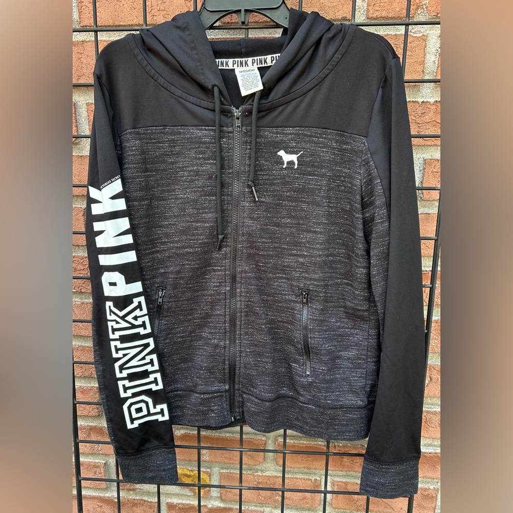 Unk Black Heathered Zip-Up Hoodie with White Logo
